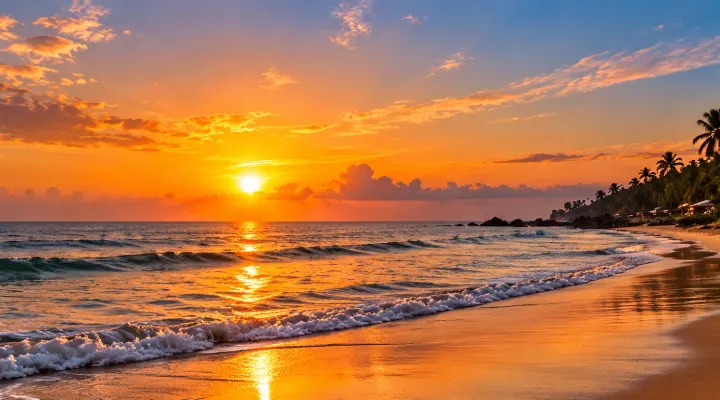Golden sunset over a Sri Lankan beach